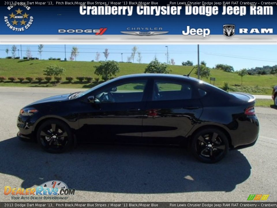 2013 Dodge Dart Mopar '13 Pitch Black/Mopar Blue Stripes / Mopar '13 Black/Mopar Blue Photo #1