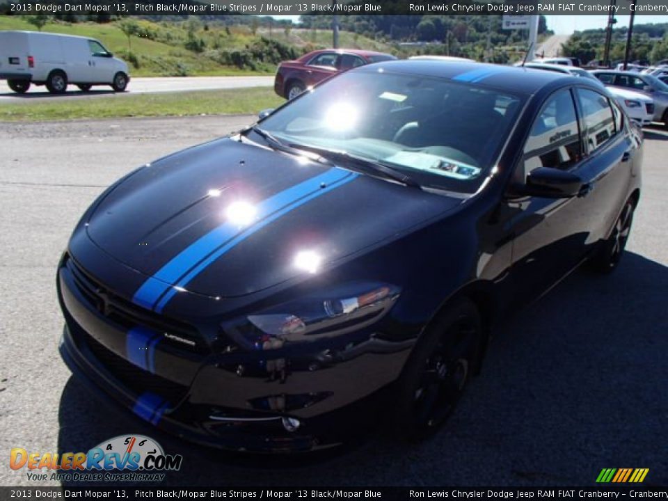2013 Dodge Dart Mopar '13 Pitch Black/Mopar Blue Stripes / Mopar '13 Black/Mopar Blue Photo #2