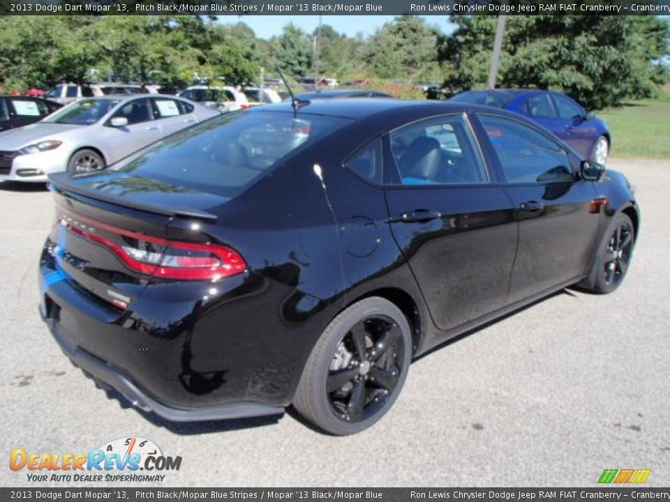 2013 Dodge Dart Mopar '13 Pitch Black/Mopar Blue Stripes / Mopar '13 Black/Mopar Blue Photo #6