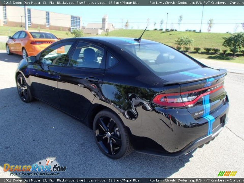 2013 Dodge Dart Mopar '13 Pitch Black/Mopar Blue Stripes / Mopar '13 Black/Mopar Blue Photo #8