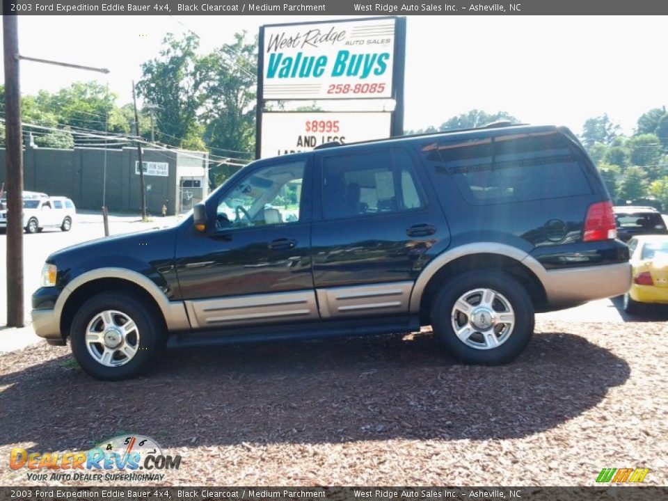2003 Ford Expedition Eddie Bauer 4x4 Black Clearcoat / Medium Parchment Photo #7