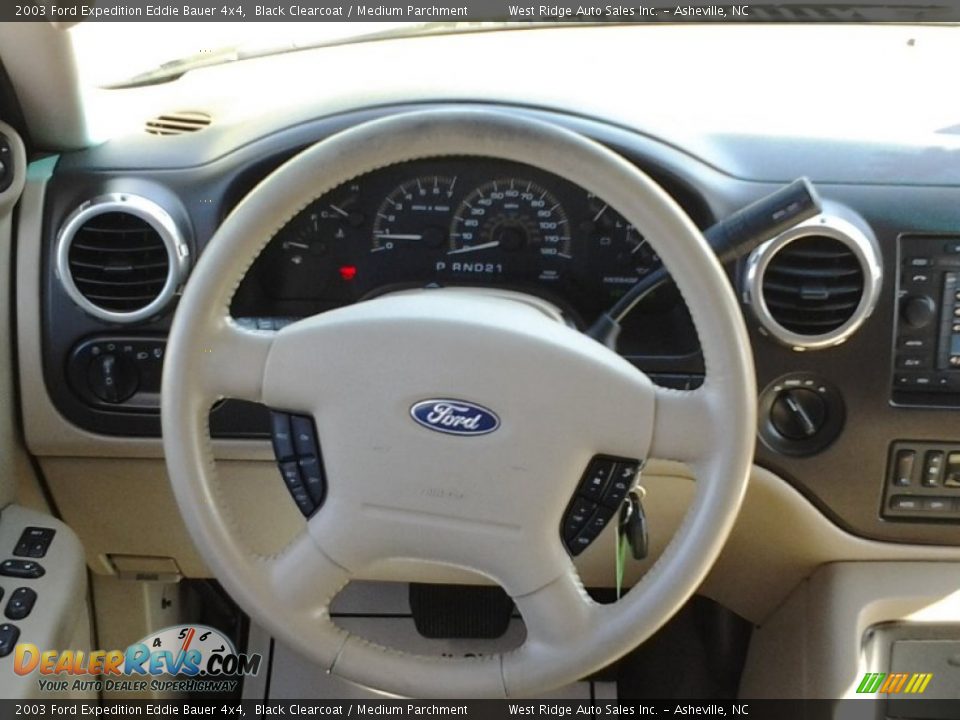 2003 Ford Expedition Eddie Bauer 4x4 Black Clearcoat / Medium Parchment Photo #15