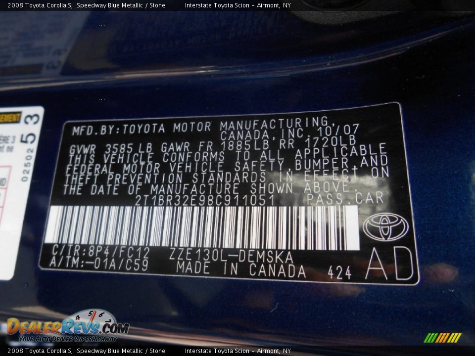 2008 Toyota Corolla S Speedway Blue Metallic / Stone Photo #27