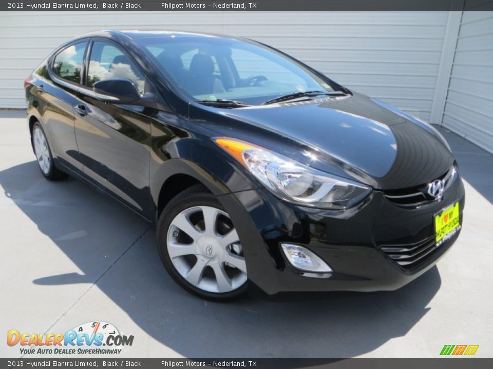 2013 Hyundai Elantra Limited Black / Black Photo #2