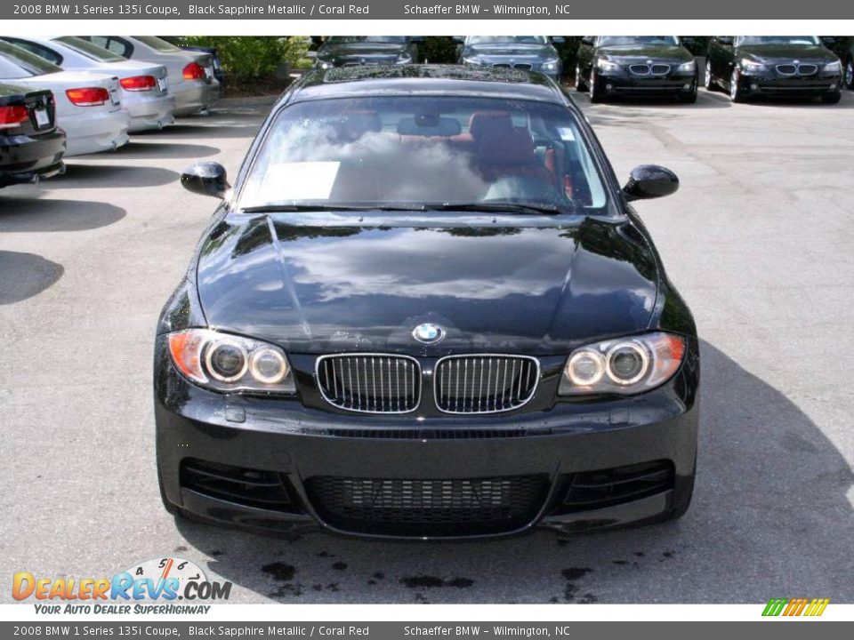 2008 BMW 1 Series 135i Coupe Black Sapphire Metallic / Coral Red Photo #2