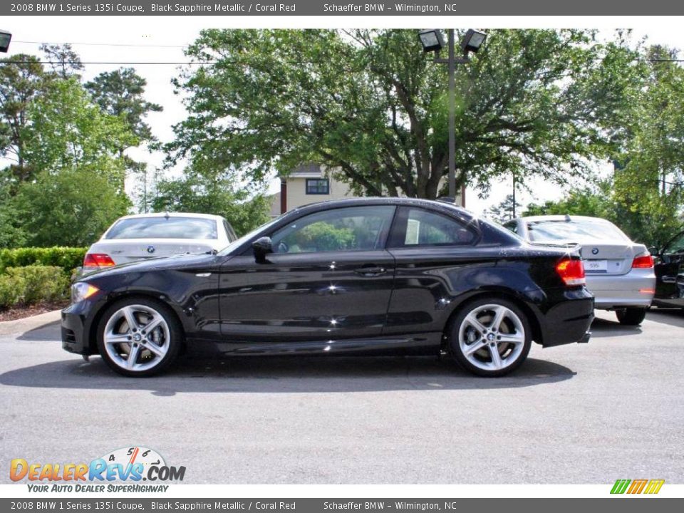 2008 BMW 1 Series 135i Coupe Black Sapphire Metallic / Coral Red Photo #4