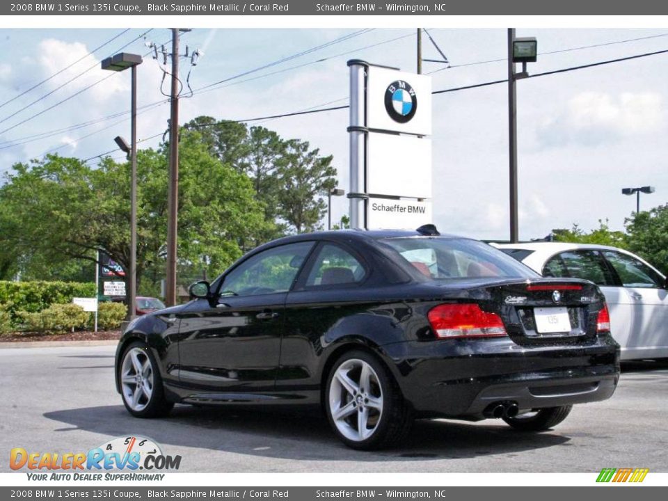 2008 BMW 1 Series 135i Coupe Black Sapphire Metallic / Coral Red Photo #5
