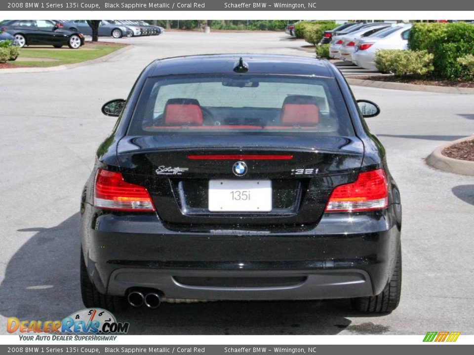2008 BMW 1 Series 135i Coupe Black Sapphire Metallic / Coral Red Photo #6