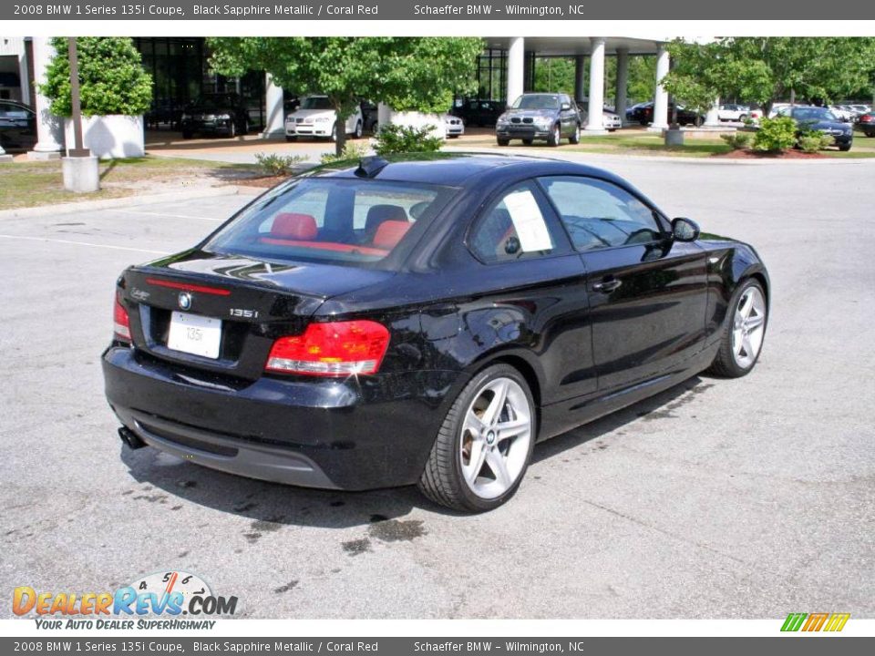 2008 BMW 1 Series 135i Coupe Black Sapphire Metallic / Coral Red Photo #7