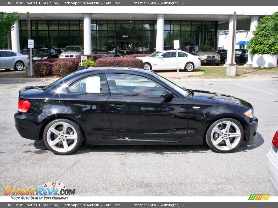 2008 BMW 1 Series 135i Coupe Black Sapphire Metallic / Coral Red Photo #8