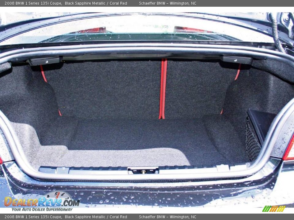2008 BMW 1 Series 135i Coupe Black Sapphire Metallic / Coral Red Photo #9
