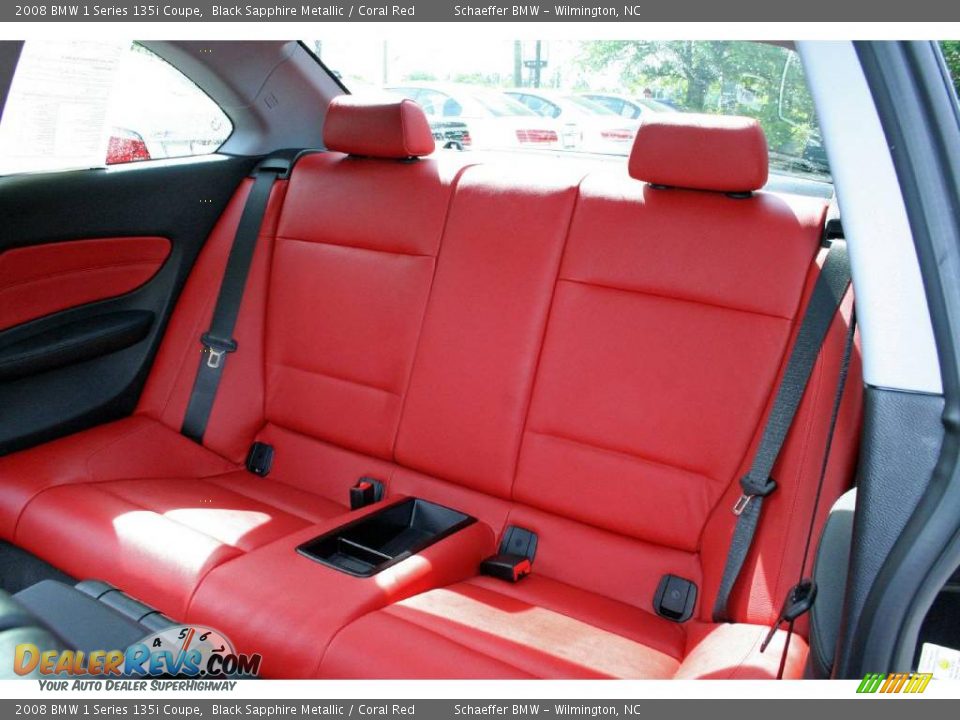 2008 BMW 1 Series 135i Coupe Black Sapphire Metallic / Coral Red Photo #14