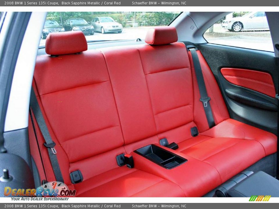 2008 BMW 1 Series 135i Coupe Black Sapphire Metallic / Coral Red Photo #15