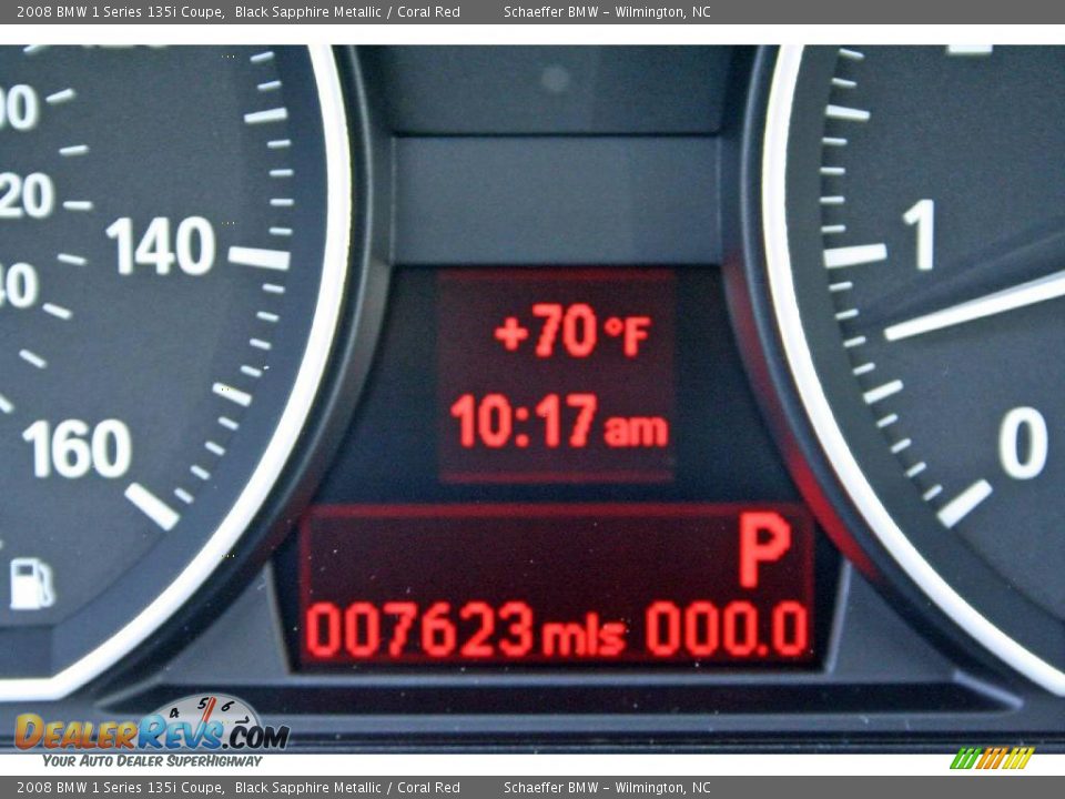 2008 BMW 1 Series 135i Coupe Black Sapphire Metallic / Coral Red Photo #16