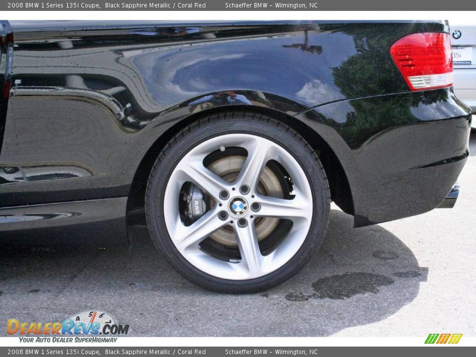 2008 BMW 1 Series 135i Coupe Black Sapphire Metallic / Coral Red Photo #18