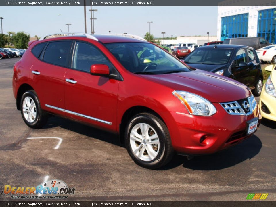 2012 Nissan Rogue SV Cayenne Red / Black Photo #2