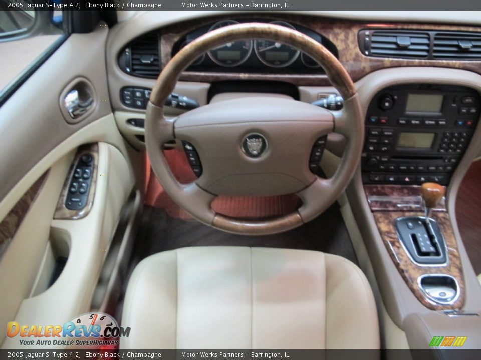 2005 Jaguar S-Type 4.2 Ebony Black / Champagne Photo #27