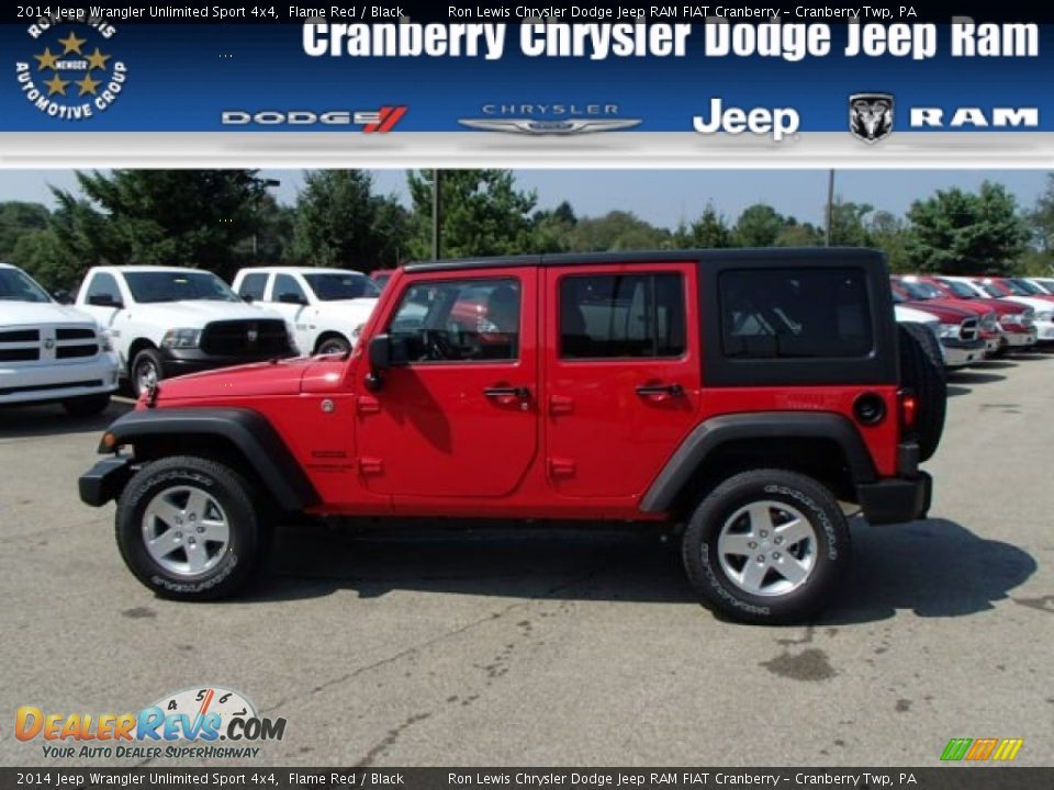 2014 Jeep Wrangler Unlimited Sport 4x4 Flame Red / Black Photo #1