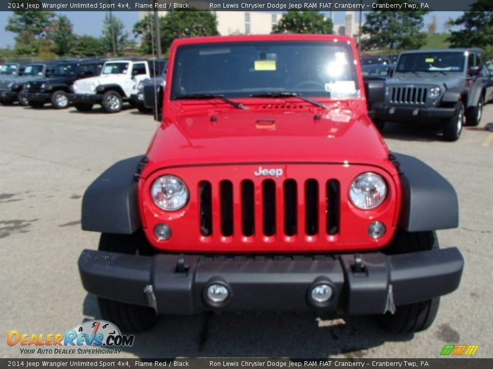 2014 Jeep Wrangler Unlimited Sport 4x4 Flame Red / Black Photo #3