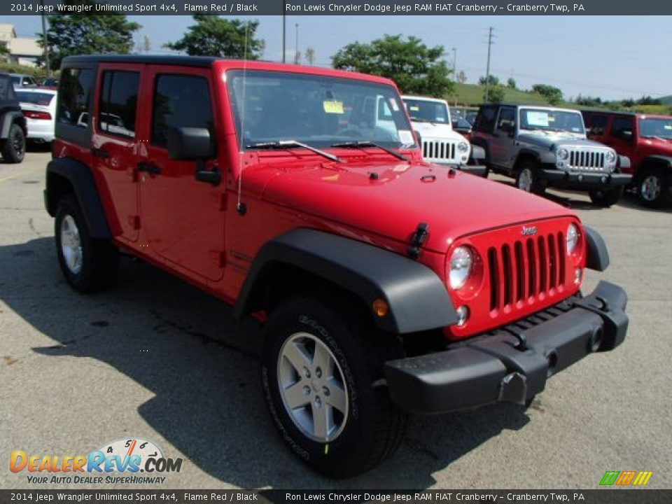 2014 Jeep Wrangler Unlimited Sport 4x4 Flame Red / Black Photo #4