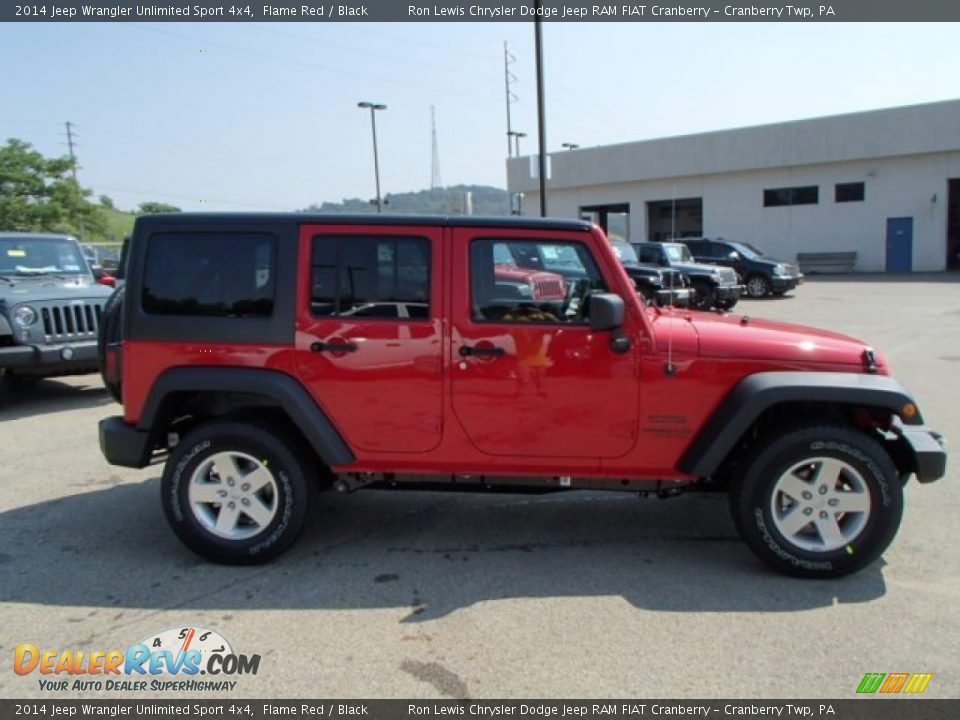 2014 Jeep Wrangler Unlimited Sport 4x4 Flame Red / Black Photo #5