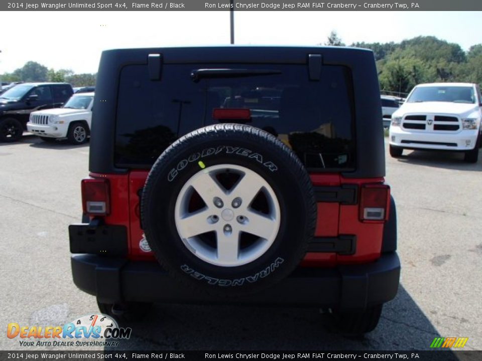 2014 Jeep Wrangler Unlimited Sport 4x4 Flame Red / Black Photo #7