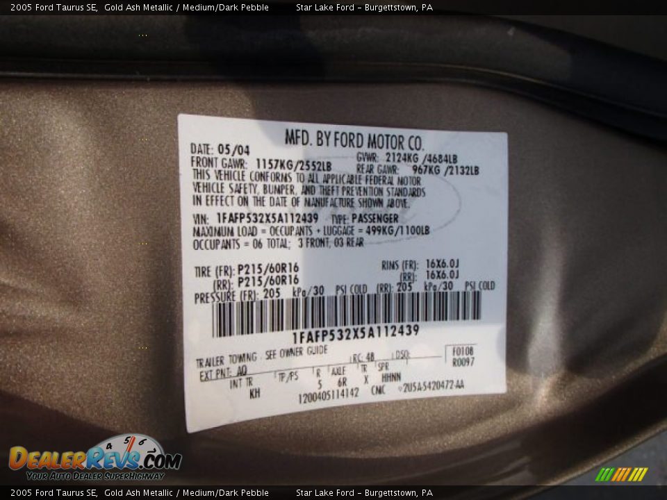 2005 Ford Taurus SE Gold Ash Metallic / Medium/Dark Pebble Photo #15