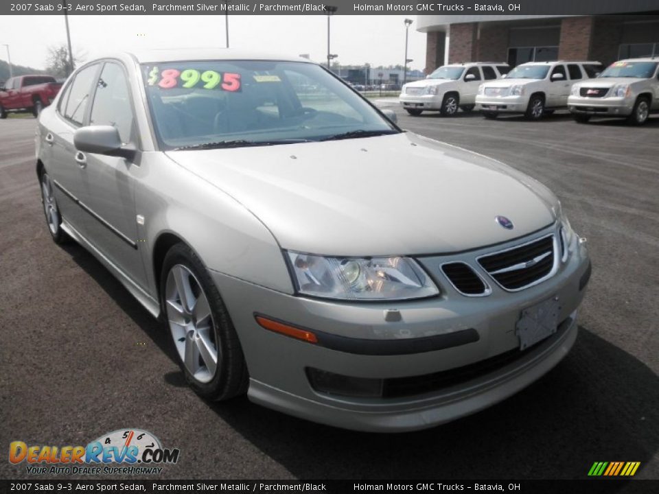 2007 Saab 9-3 Aero Sport Sedan Parchment Silver Metallic / Parchment/Black Photo #2