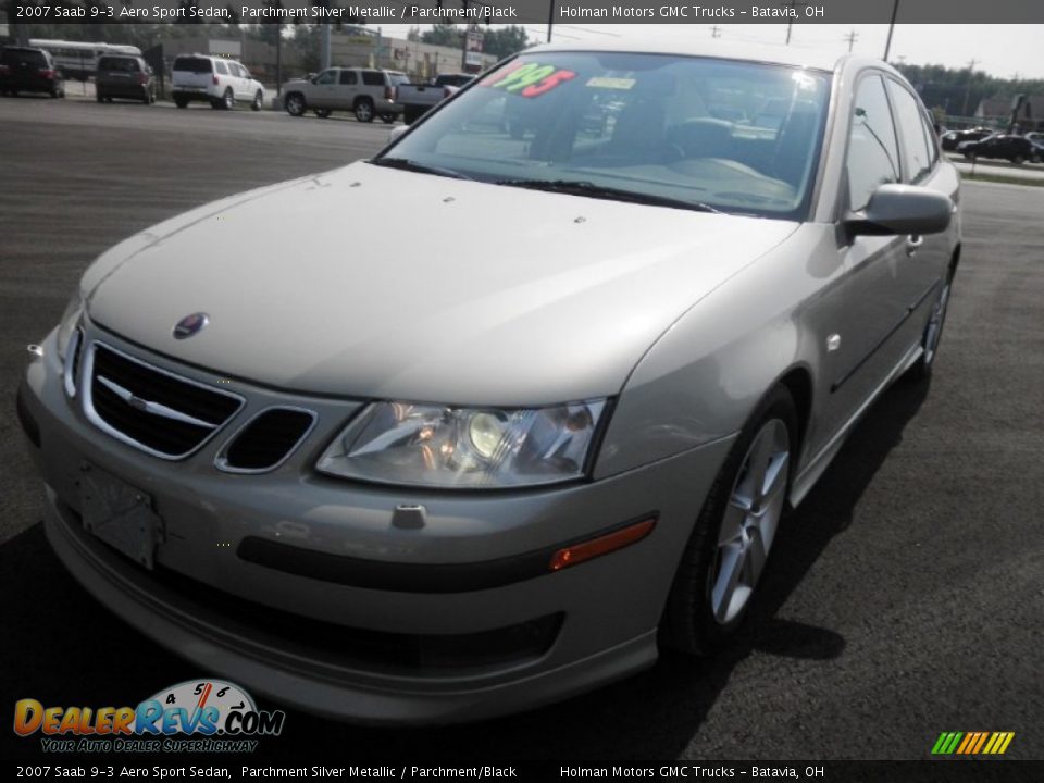 2007 Saab 9-3 Aero Sport Sedan Parchment Silver Metallic / Parchment/Black Photo #3