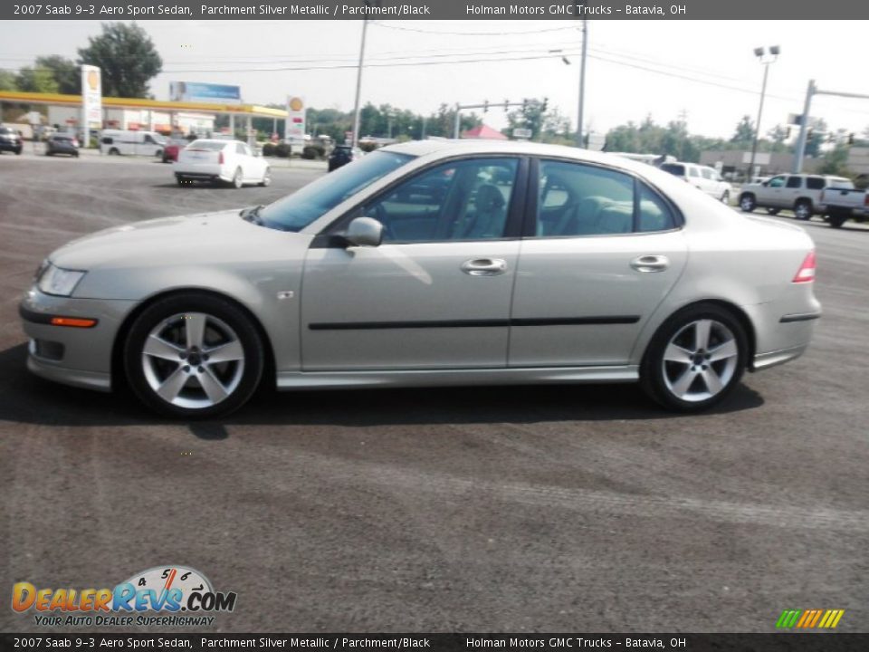 2007 Saab 9-3 Aero Sport Sedan Parchment Silver Metallic / Parchment/Black Photo #4