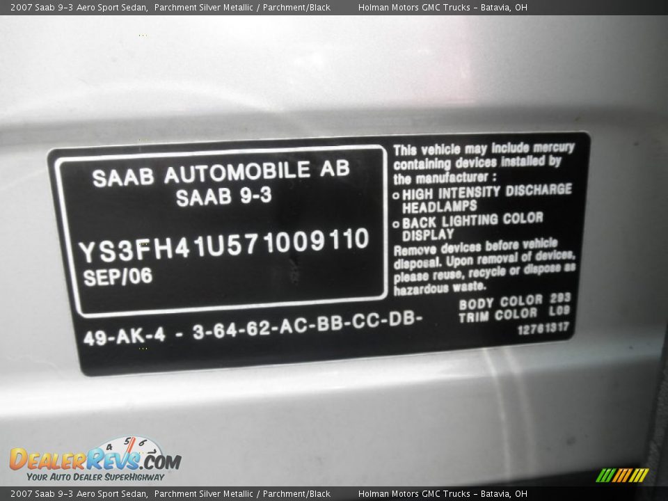 2007 Saab 9-3 Aero Sport Sedan Parchment Silver Metallic / Parchment/Black Photo #5