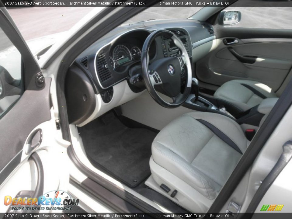 2007 Saab 9-3 Aero Sport Sedan Parchment Silver Metallic / Parchment/Black Photo #6