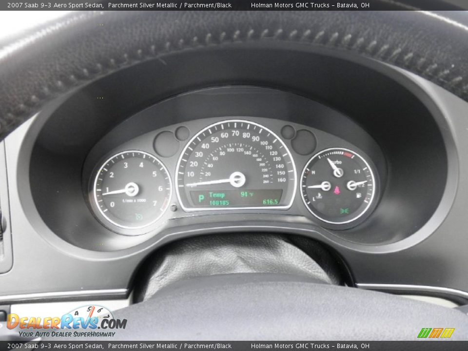 2007 Saab 9-3 Aero Sport Sedan Parchment Silver Metallic / Parchment/Black Photo #14