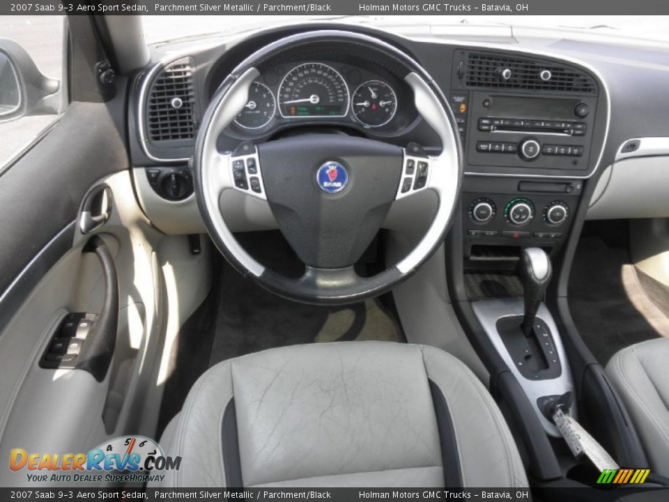 2007 Saab 9-3 Aero Sport Sedan Parchment Silver Metallic / Parchment/Black Photo #21
