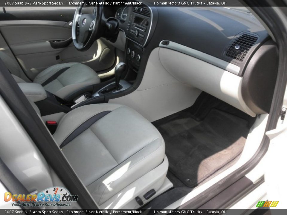 2007 Saab 9-3 Aero Sport Sedan Parchment Silver Metallic / Parchment/Black Photo #27
