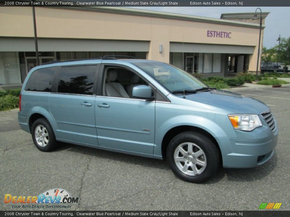 2008 Chrysler Town & Country Touring Clearwater Blue Pearlcoat / Medium Slate Gray/Light Shale Photo #12