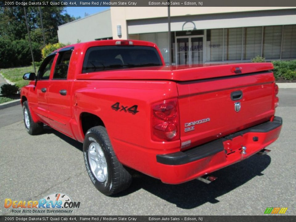 2005 Dodge Dakota SLT Quad Cab 4x4 Flame Red / Medium Slate Gray Photo #5