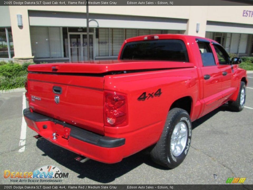 2005 Dodge Dakota SLT Quad Cab 4x4 Flame Red / Medium Slate Gray Photo #8