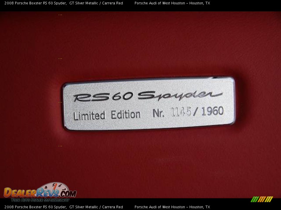 2008 Porsche Boxster RS 60 Spyder GT Silver Metallic / Carrera Red Photo #4