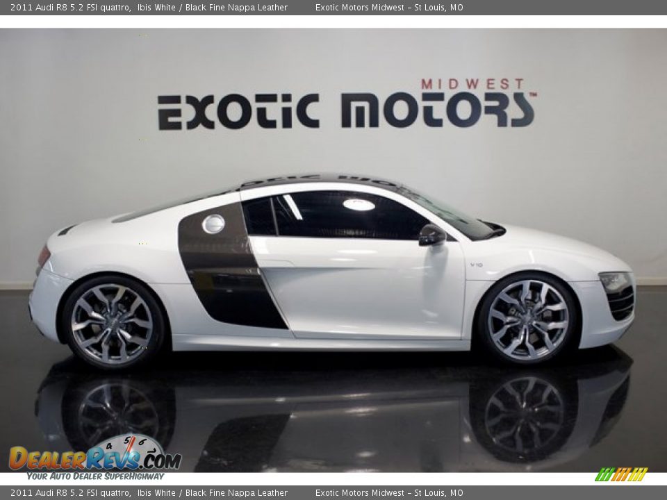 2011 Audi R8 5.2 FSI quattro Ibis White / Black Fine Nappa Leather Photo #2