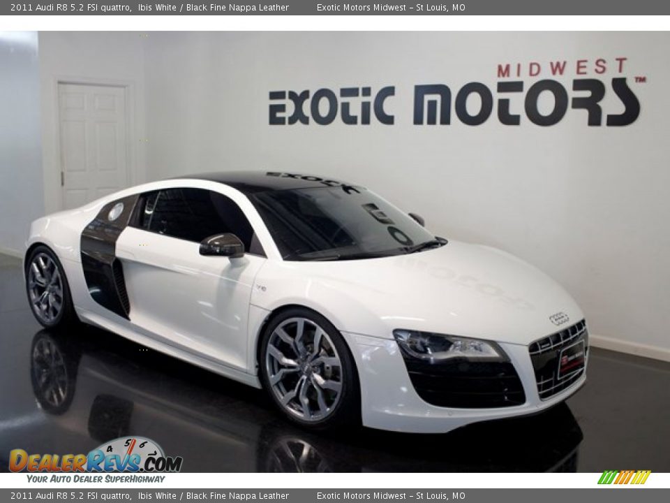 2011 Audi R8 5.2 FSI quattro Ibis White / Black Fine Nappa Leather Photo #4