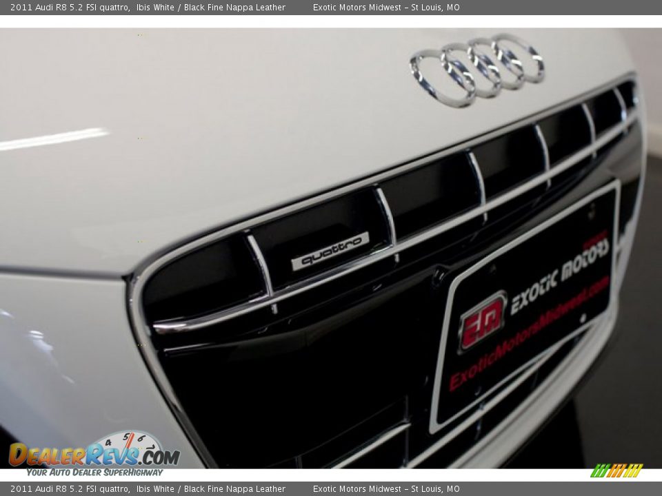 2011 Audi R8 5.2 FSI quattro Ibis White / Black Fine Nappa Leather Photo #20