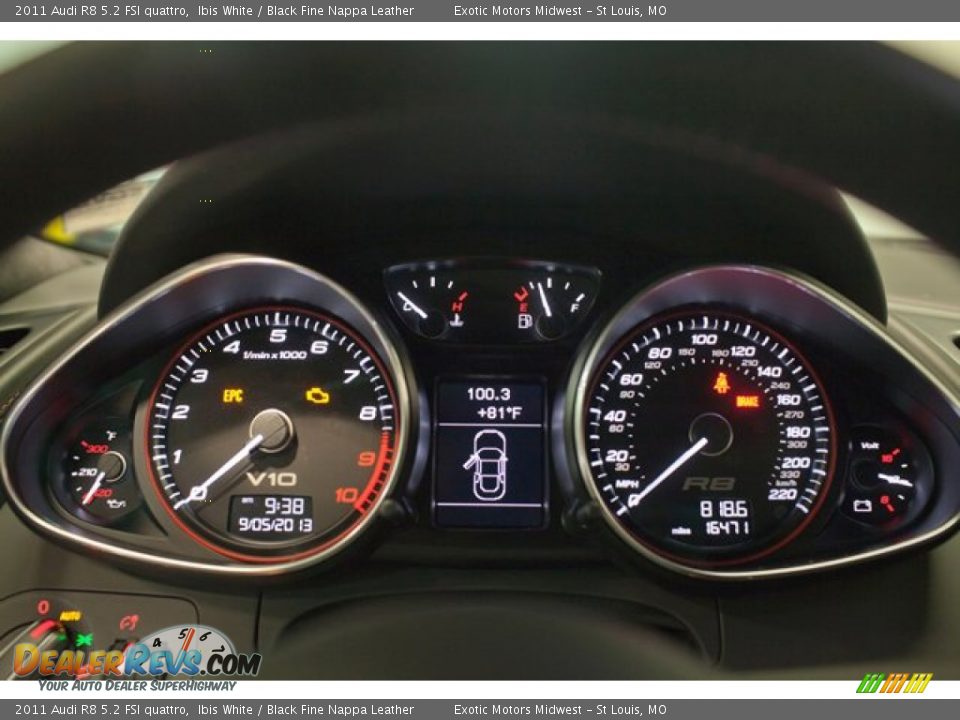 2011 Audi R8 5.2 FSI quattro Gauges Photo #33