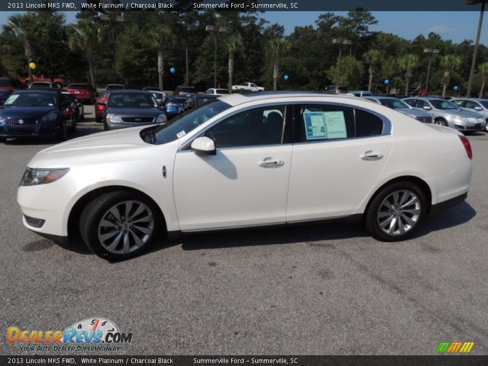 2013 Lincoln MKS FWD White Platinum / Charcoal Black Photo #2