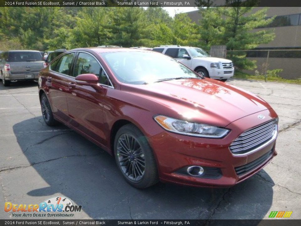 2014 Ford Fusion SE EcoBoost Sunset / Charcoal Black Photo #1