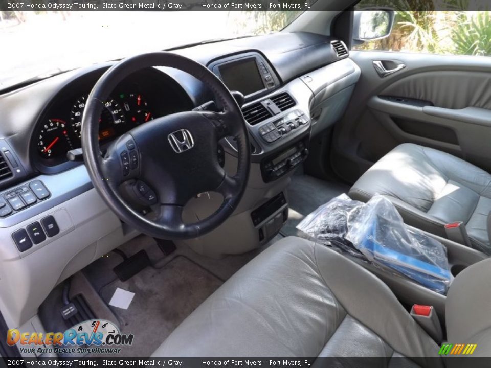 2007 Honda Odyssey Touring Slate Green Metallic / Gray Photo #12