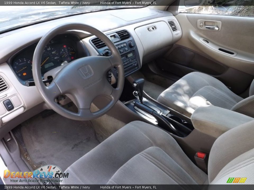 Ivory Interior - 1999 Honda Accord LX V6 Sedan Photo #12