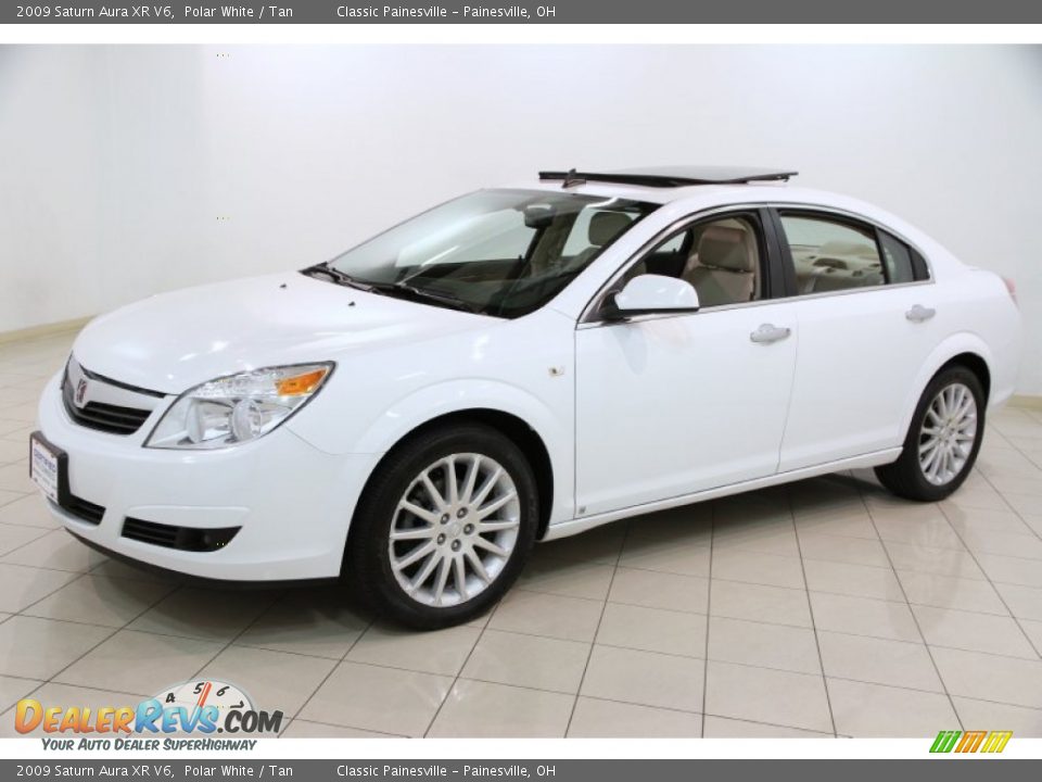 2009 Saturn Aura XR V6 Polar White / Tan Photo #3
