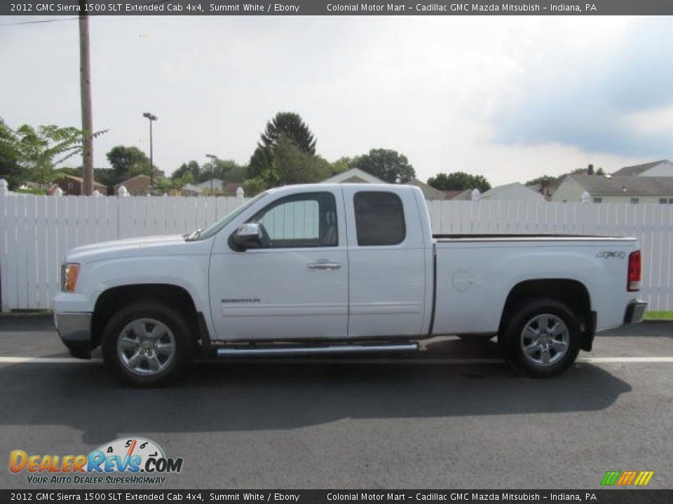 2012 GMC Sierra 1500 SLT Extended Cab 4x4 Summit White / Ebony Photo #2