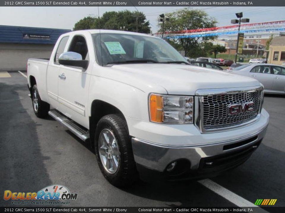 2012 GMC Sierra 1500 SLT Extended Cab 4x4 Summit White / Ebony Photo #10